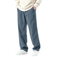 thumbnail image 2 of Fanshiluo Men's Corduroy Wide Leg Casual Pants, Elastic Waist Straight Loose Fit Trousers,L,Big and Tall Men, 2 of 6