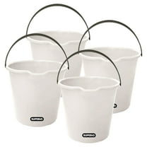 Superio 4-Pack Plastic Cleaning Bucket for Home, 2 Gallon Pail for Mopping with Large Spout - Bucket for Floor Mopping, Car Wash - Bowls for Camping, Fishing