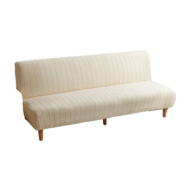 Cateissary La funda de sofá ajustable Universal antideslizante y elástica es imprescindible para sofá cama sin brazos Protector de sofá Decoración del hogar Blanquecino