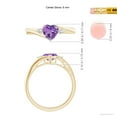 thumbnail image 5 of ANGARA Natural Heart-Shaped Amethyst Bypass Ring with Diamonds in 14K Yellow Gold for Women (Size-6mm) | February Birthstone, Birthday, Anniversary, Jewelry Gift for Women | Natural Amethyst Ring, 5 of 10