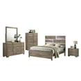 thumbnail image 2 of Kings Brand Furniture Dawson 5-Piece Modern Bedroom Set in Light Brown Finish - Bed Frame with LED Headboard, Chest, Dresser, Mirror and Nightstand (King), 2 of 8