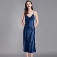 thumbnail image 4 of Camisón de mujer, vestido de dormir, camisones de cuello en V para mujer, ropa de dormir sexy sin mangas, 4 of 5