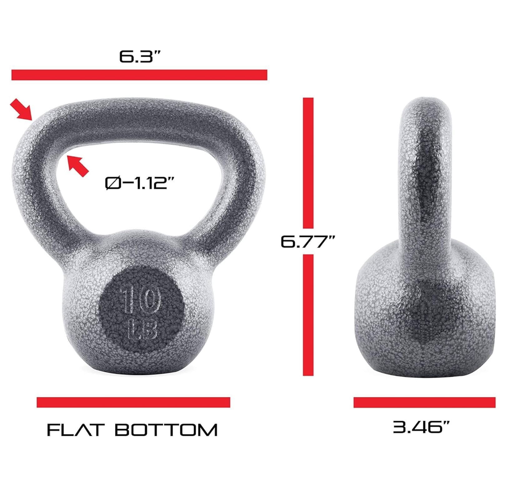 Hammerstone Painted Cast Iron Kettlebells, Home & Gym Equipment, Great for Strength Training, Full Body Workout & Crossfit Training, Color & Size Available in 10-80 Pounds