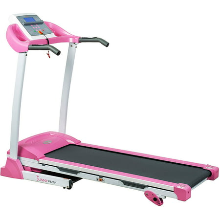 Sunny Health & Fitness Folding Treadmill with Device Holder, Shock Absorption and Incline