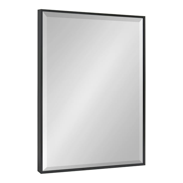 Black Sleek Decorative Wall Mirror, Large Rectangle Framed Mirror