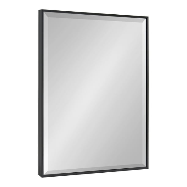 Kate And Laurel Rhodes Large Framed Decorative Rectangle Wall Mirror 23 X 29 Black Sleek With Modern Frame Com Black Sleek Decorative Wall Mirror, Large Rectangle Framed Mirror