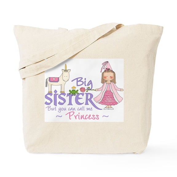 CafePress - Unicorn Princess Big Sister Tote Bag - Unisex Canvas Tote Bag, Beige, 1-Piece