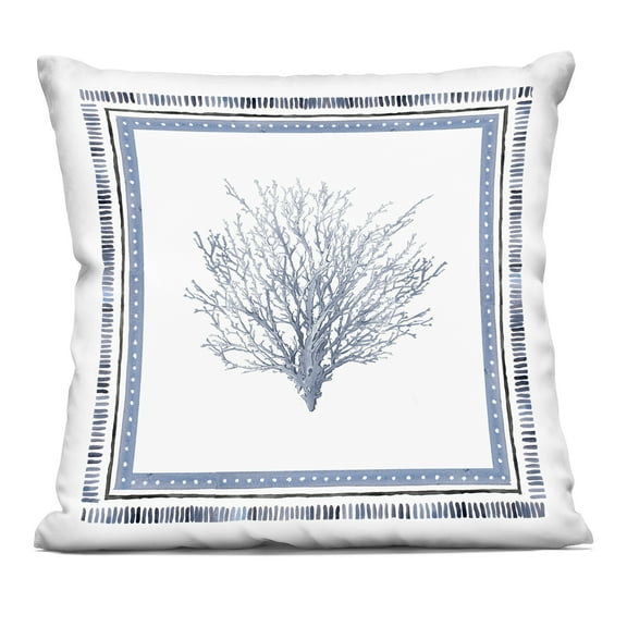 Stupell Industries Bordered Oceanic Coral Design by Lanie Loreth Throw Pillow