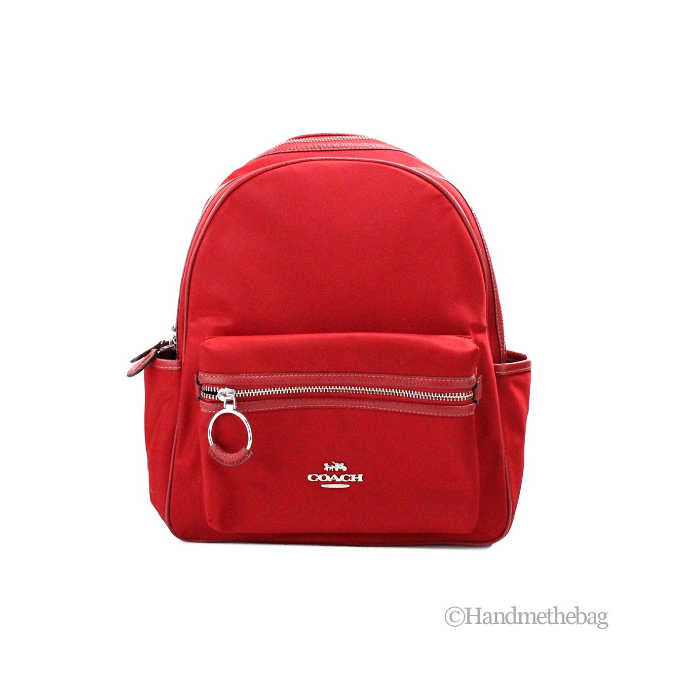 Authentic Coach Backpack mini color block radish leather new