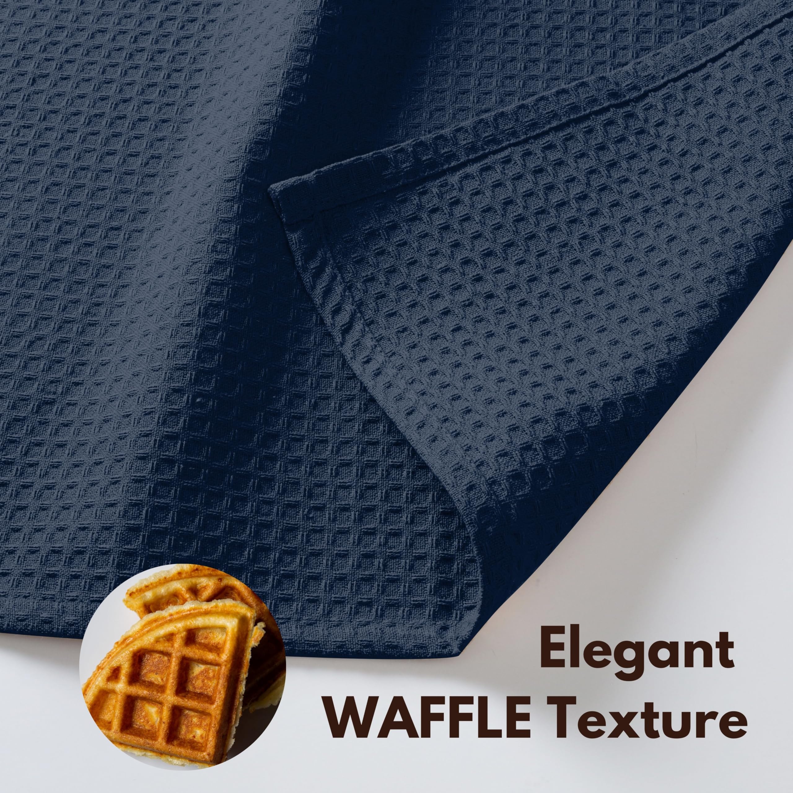 Native Fab 8 Piece Towel & Dish Cloth Set - 100% Cotton, Absorbent, Quick Drying, Durable Towels for Cleaning, Cooking, Baking - Great for Home, Kitchen, Bars & Everyday Use - Navy Blue