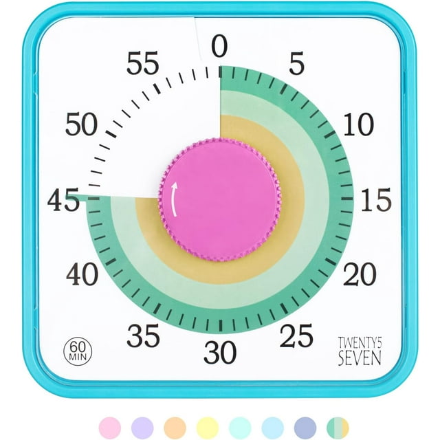 Duomi Compte à Rebours Minuteur 7,5 Pouces; Minuterie Visuelle 60 Minutes 1 Heure – Outil d'Enseignement en Salle de Classe Réunion de Bureau, Horloge Mécanique Compte à Rebours pour Gestion du Temps des Examens pour Enfants Magnétique, Coloré