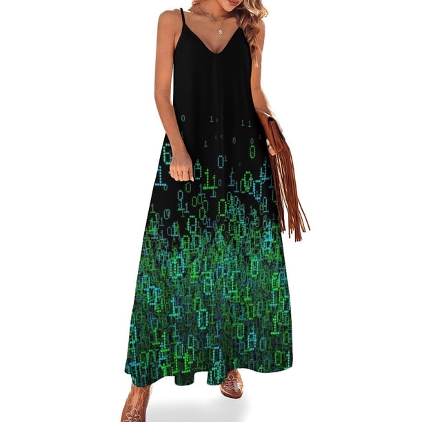 Vestido sin mangas Binary Cloud Vestido de verano para mujer Vestido vintage