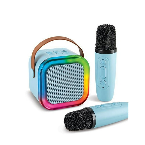 HY-IMPACT Boom Buddy Karaoke Machine with (2) Wireless Microphones - HD Sound, Bluetooth, Rainbow Lights & Voice Changer