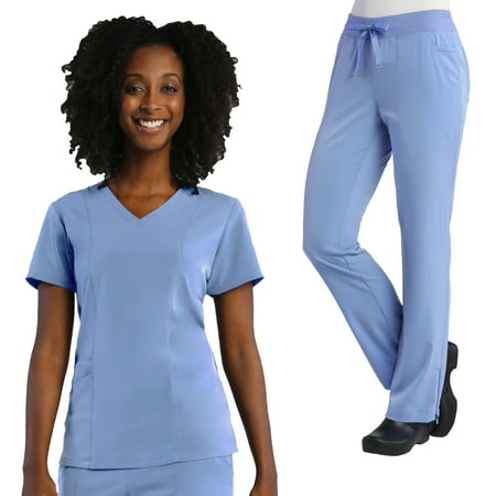 

Maevn PURE Women s 3 Panel V-Nect Top & Modern Yoga Pants Scrub Set [XXS - 3XL FREE SHIPPING]