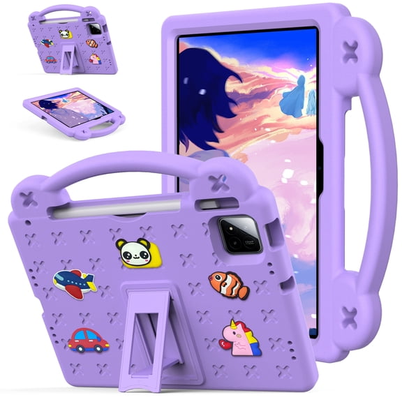 Ancove Kids Case for Onn 11 inch Tablet Pro 2024 (100146660) ,Shockproof Light Weight Stand Handle Kids EVA Cover for Onn 11 inch Tablet Pro 2024,Lightpurple