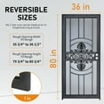 thumbnail image 7 of Grisham Deluxe Steel Security Door,36'' x 80''  Metal Tempered Glass Door Screen Replacement Enter Doors,Storm Door, 7 of 7