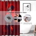 thumbnail image 5 of Sugar Skull Shower Curtain,Gothic Skeleton Girls Shower Curtains Set for Bathroom with 12 Hooks, Red Rose Halloween Bath Curtain 72x72in Waterproof Fabric,Machine Washable, 5 of 6
