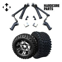 Hardcore Parts 6" A-Arm Lift Kit for Yamaha G2/G9 Golf Cart with 12" Machined/Black ‘VAMPIRE’ Wheels and 23"x10.5"-12" All-Terrain tires