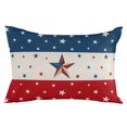 thumbnail image 2 of 4th of July Throw Pillow Cover, Pillowcase Protectors with Zipper, Breathable Decorative Lumbar Pillow Case Cover, Red White Blue Striped Independence Day Star Pillow Shams for Couch Sofa 12x20Inch, 2 of 8