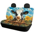 thumbnail image 4 of Binienty Cute Cow 2 PCS Front Car Seat Covers+2 Pieces Bench Seat Protector Pads Full Set Back Auto Pet Dog Protector Pads Auto Accessories Universal Fit for SUVs,Trucks,Vans,Cars, 4 of 6