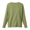 thumbnail image 6 of Kadlawus Long Sleeve Loose V Neck Pullover Women Fall Knit Sweater Cozy Soft Plus Size Tunic Tops for Commute Weekend Travel Holiday Casual Wear, Green L, 6 of 6