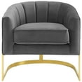 thumbnail image 6 of Modway Esteem Accent Armchair Performance Velvet Set of 2 in Gray, 6 of 6