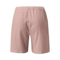 thumbnail image 5 of Yanyanz Shorts for Women,Women Casual Solid High Waist Cotton and Linen Shorts Womens Elastic Waist Summer Shorts High Waisted Pants for Women Casual Dresses for Women Clearance Pink Xl, 5 of 5