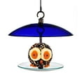 thumbnail image 2 of Mosaic Birds 360 Degree Petite Seed Cylinder Bird Feeder, Hanging Glass Dome Feeder for Outdoors, Cobalt Blue, 11 Inch, 2 of 7