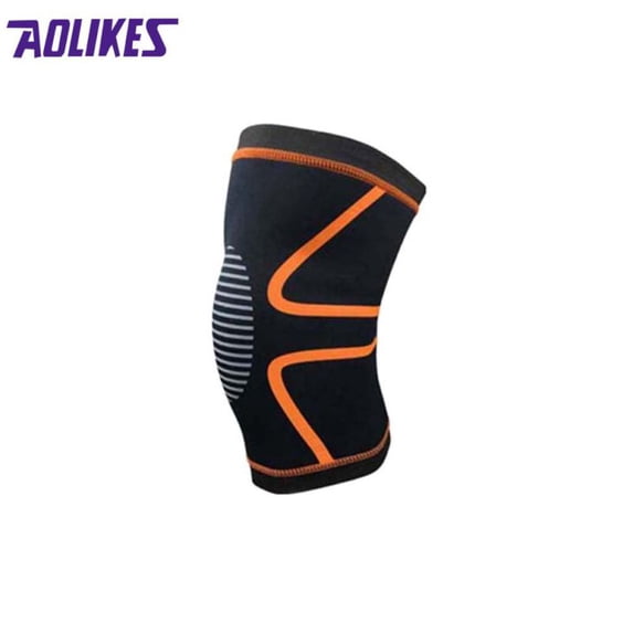 1 PCS Elastic Knee Brace Pads Bracelet Set of Knee Bracelet Basketball Volleyball Safety Band Orange M
