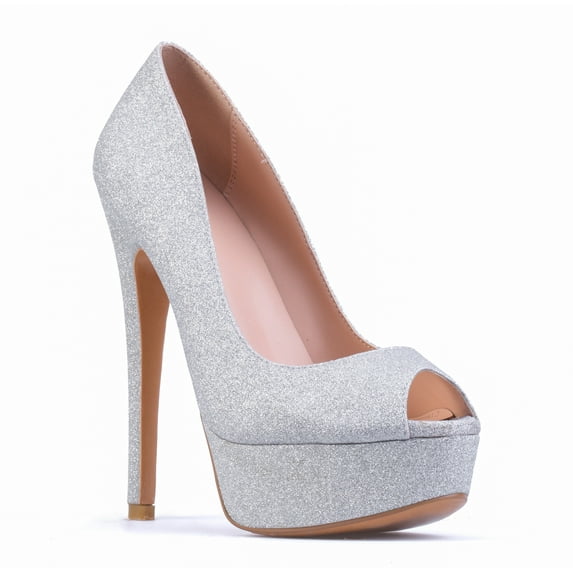 Danielle - Women's Classy & Elegant Peep Toe Pumps with 6" Stiletto High Heels & 1.5" Platform. Handmade to perfection. Size 13