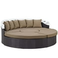 thumbnail image 2 of Modway Lit de Jour Sectionnel d'Extérieur en Osier Rotin avec Auvent pour Patio, Couleur Espresso Moka, 2 of 10
