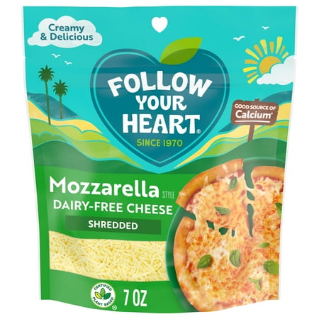 Follow Your Heart Gluten Free, Vegan, Shredded Mozzarella Style Dairy Free Cheese, 7 oz Pack