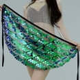 thumbnail image 4 of Wxolcjlv Women's Iridescent Sequin Wrap Mini Skirt Tie Waist Performance Club Short Skirts, 4 of 5