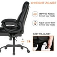 thumbnail image 5 of Office Chair Ergonomic Desk Chair PU Computer Chair with Lumbar Support Arms High Back Executive Leather Task Chair for Men(Black), 5 of 10