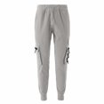 thumbnail image 4 of Mens Casual Cargo Joggers Drawstring Elastic Waist Tapered Work Cargo Pants Outdoor Hiking Pants With Pockets, 4 of 7