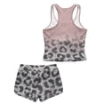 thumbnail image 2 of Xoenoiee Leopard Gradient Print Teen Girls Two Piece Swimsuit Modest Ruffle Skirt Tankini Set with Boyshort, Bikini Set Bathing Suit with Removable Pads, Size 6-7 Years, 2 of 7
