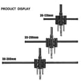 thumbnail image 2 of Adjustable Wood Circle Hole Cutting Diameter 30-200mm Saw Cutter Tool, 2 of 5