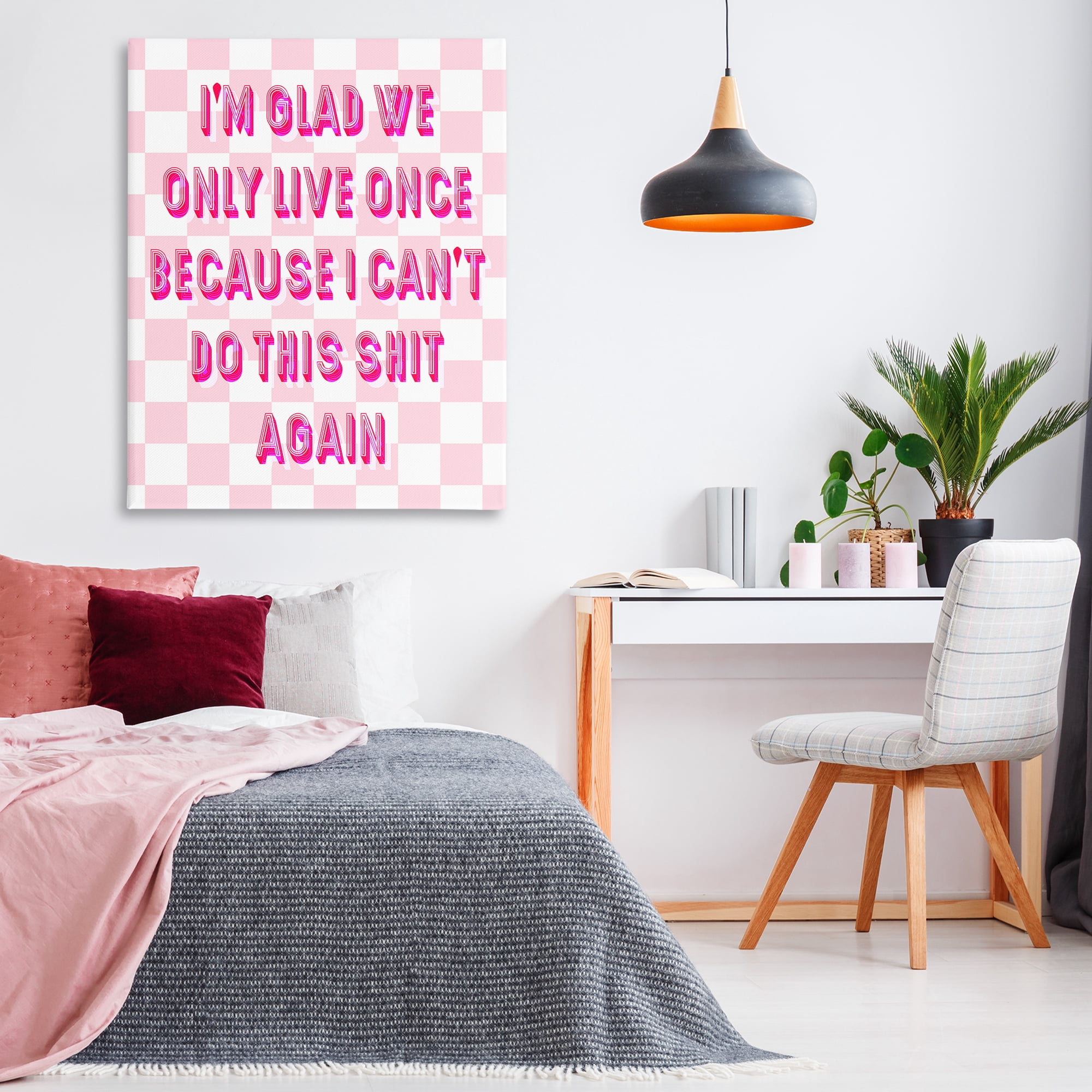 Stupell Industries Funny Only Live Once Typography Painting Gallery Wrapped Canvas Art Print Wall Art, 36 x 48