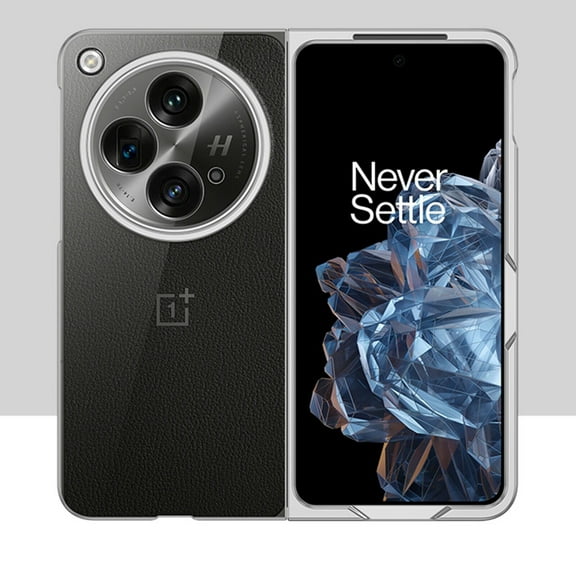 Allytech Plating Clear Case for OnePlus Open/Oppo Find N3, Luxury Slim Transparent Shockproof Anti-Scratch Hard PC Full Body Protective Shell for Women Men for OnePlus Open 7.82 Inch 2023, Silver