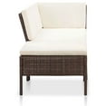 thumbnail image 3 of vidaXL Patio Furniture Set 3 Piece Outdoor Sofa Set with Footrest Poly Rattan, 3 of 12