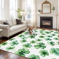 thumbnail image 3 of Area Rug 72×108in, St. Patrick's Day Lucky Shamrock Floor Carpet Living Room Rug, Pastoral Green Leaves Non-Slip Welcome Mat Indoor Rugs for Bedroom Dining Room, 3 of 9