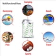 thumbnail image 6 of YFYANG Adult Microfiber Portable Travel Towel, Leaves Pattern Texture Quick Dry Towel with Hiking Buckle PVC Pouch, 16" x 31.5", 6 of 6