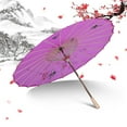 thumbnail image 2 of Silk Umbrella Decorative Oilpaper Umbrella for Dancing Decoration Performance Props Silk Umbrella Rain Party Supply(Purple Reinforcement,Large,Diameter:82cm), 2 of 8