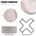 thumbnail image 2 of Coasters Hoewina, absorbente de cerámica de mármol, 10 cm, con soporte, 6 unidades, 2 of 7