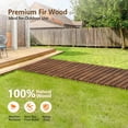 thumbnail image 6 of VINGLI 8ft L 22in W Wooden Garden Pathway, Roll Out Outdoor Walkway Flooring W/Steel Wire, Anti-Slip Texture, Ground Stakes, Fir Wood Pathway for Garden, Patio, Wedding, Beach, Party Decor, 6 of 7