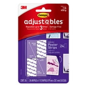 Command Adjustables Repositionable Poster Strips, 24 Strips