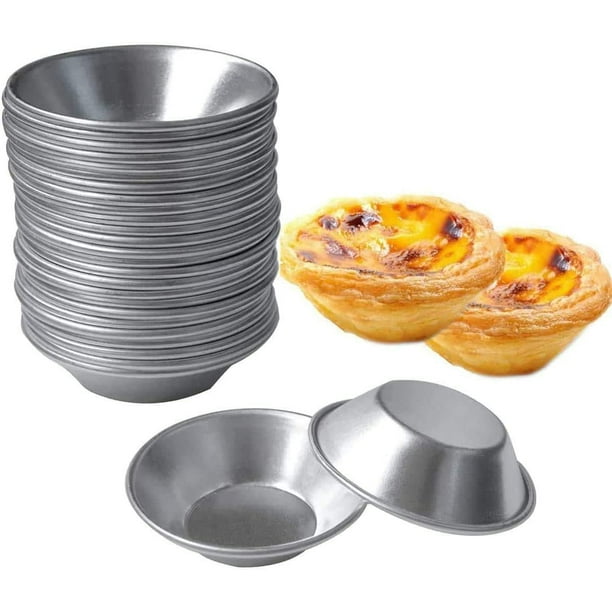 Pack de 24 moldes para tartas, moldes para tartas pequeñas, moldes para postres, moldes para hornear, moldes para magdalenas, moldes para galletas y pasteles, redondos, reutilizables