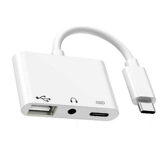 3-in-1 USB Type-C Headphone Adapter Converter Earphone Splitter for Smartphones Tablets