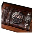 thumbnail image 1 of Set De 4 Piezas De Reloj Y Pulsera De Cuero Pu Para Hombre, 1 of 5