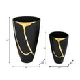 thumbnail image 5 of Modern Decorative Metal and Brass Vases - Accent Home, Office, Bedroom, or Living Room Display - Stylish Contemporary Finish - Set of 2 - 14", 9" Brown & Black, 5 of 14